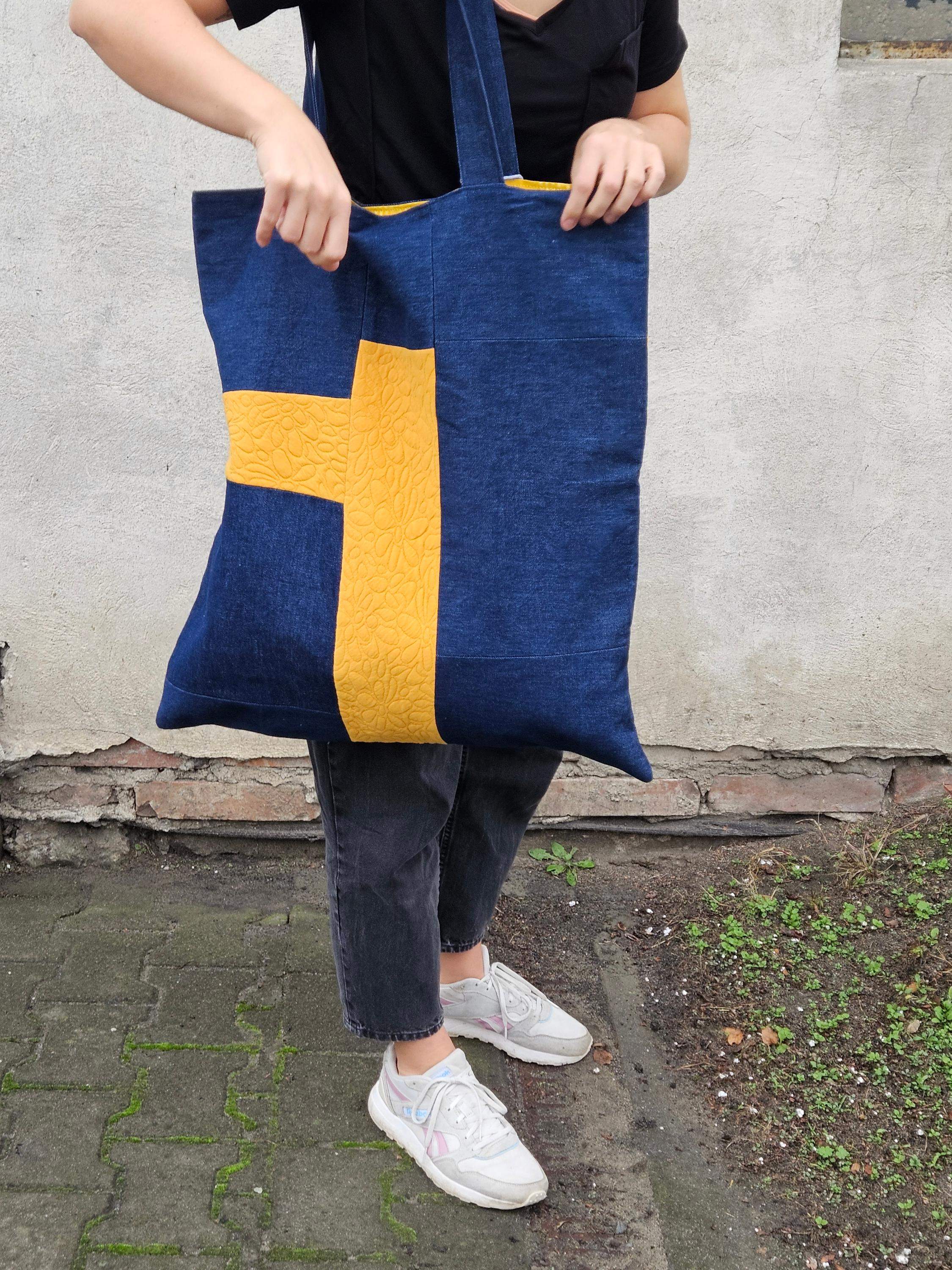 Torba king size żółty-jeans 4