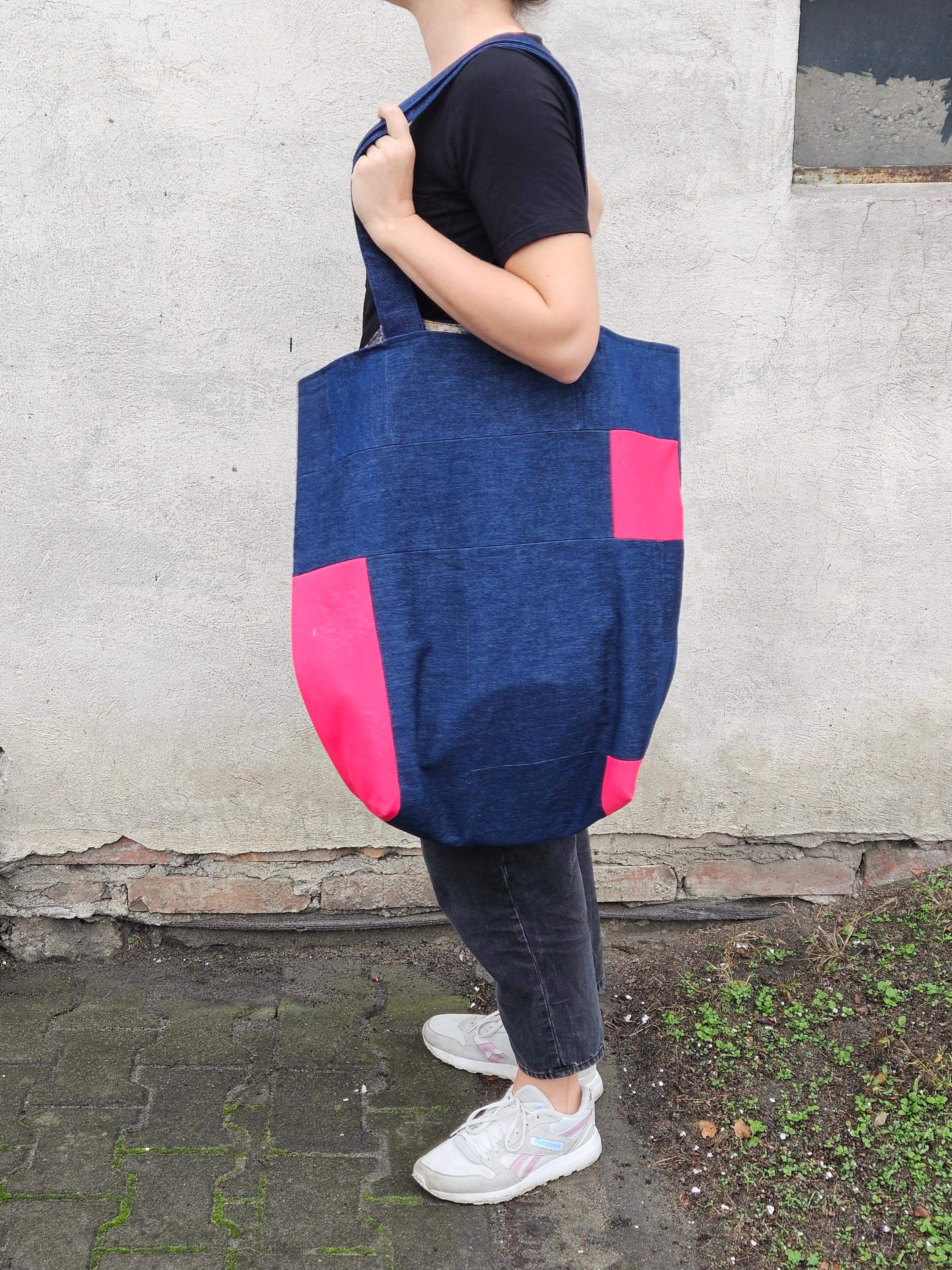 Torba king size jeans-róż 3