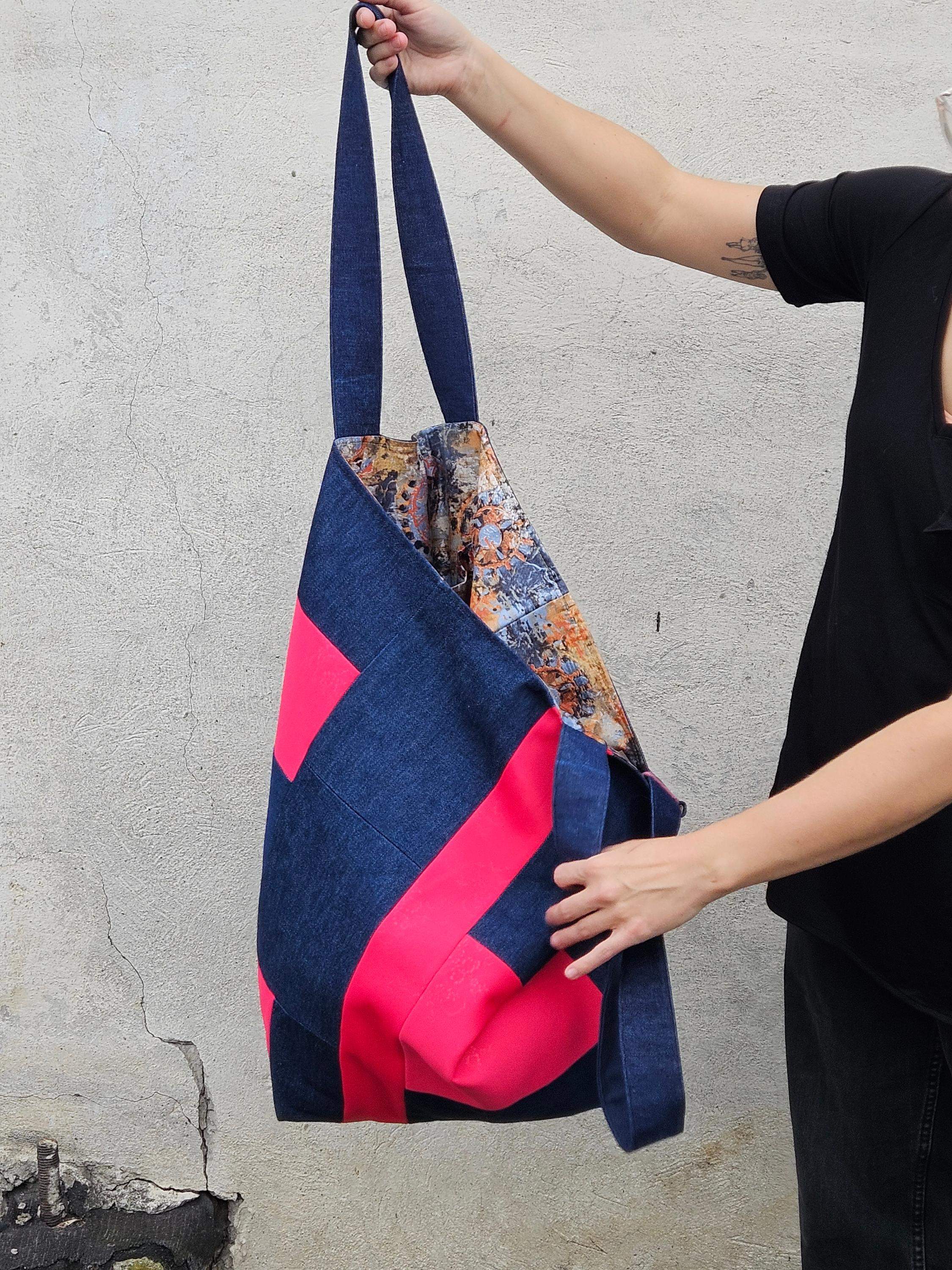 Torba king size jeans-róż 2