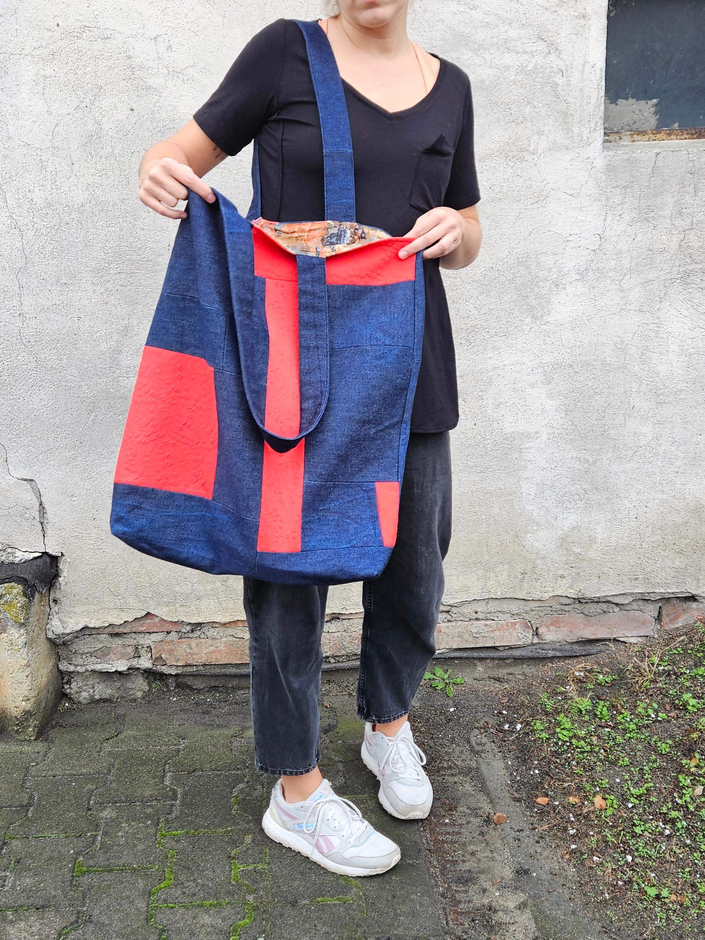 Torba king size jeans-pomarańcz 4