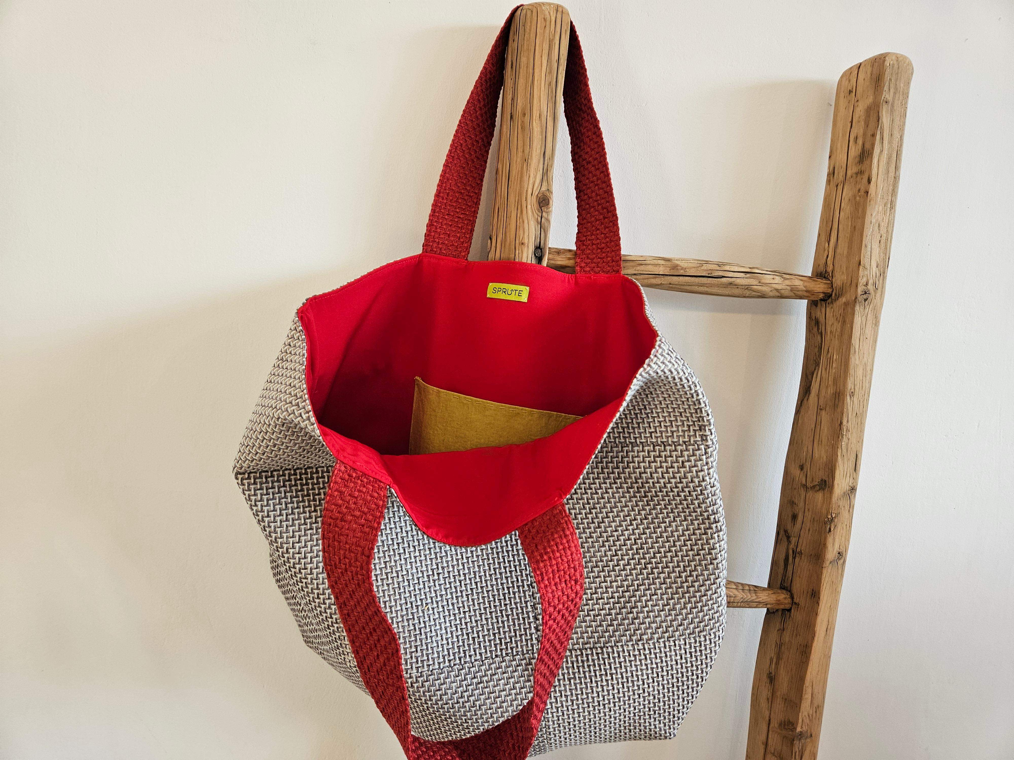 Torba tapicerska jasnoszary-czerwień 2