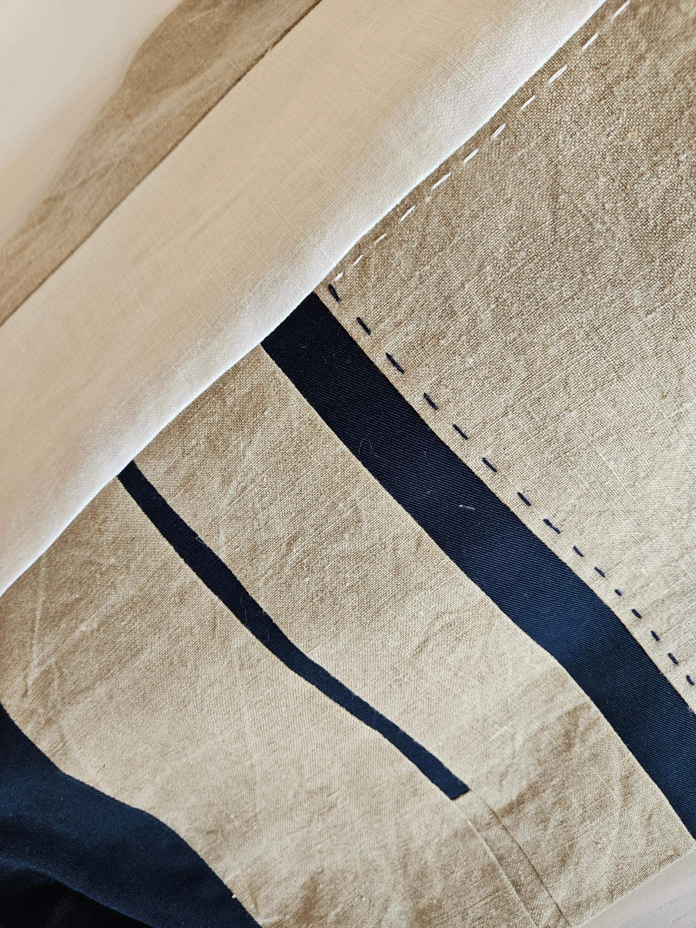 Torba lniana granat-czerń 2