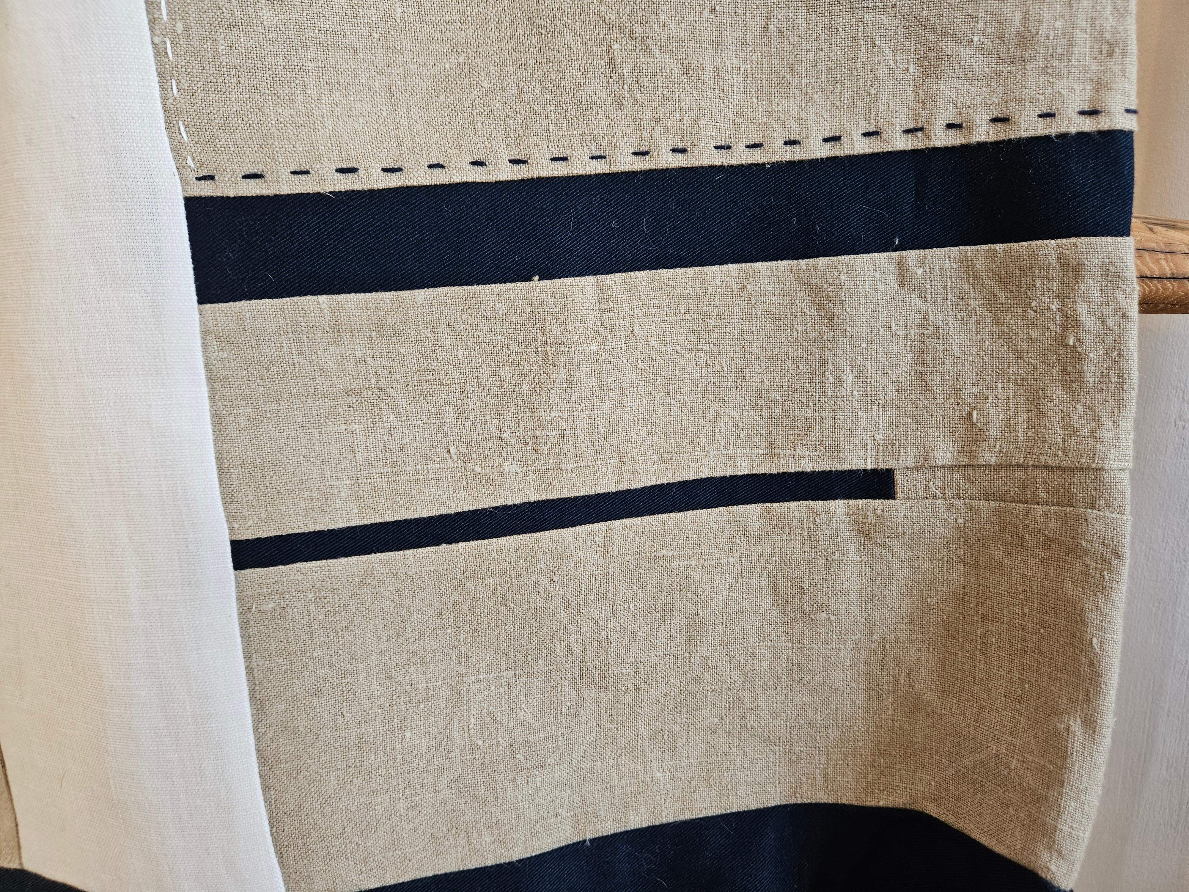 Torba lniana granat-czerń 3