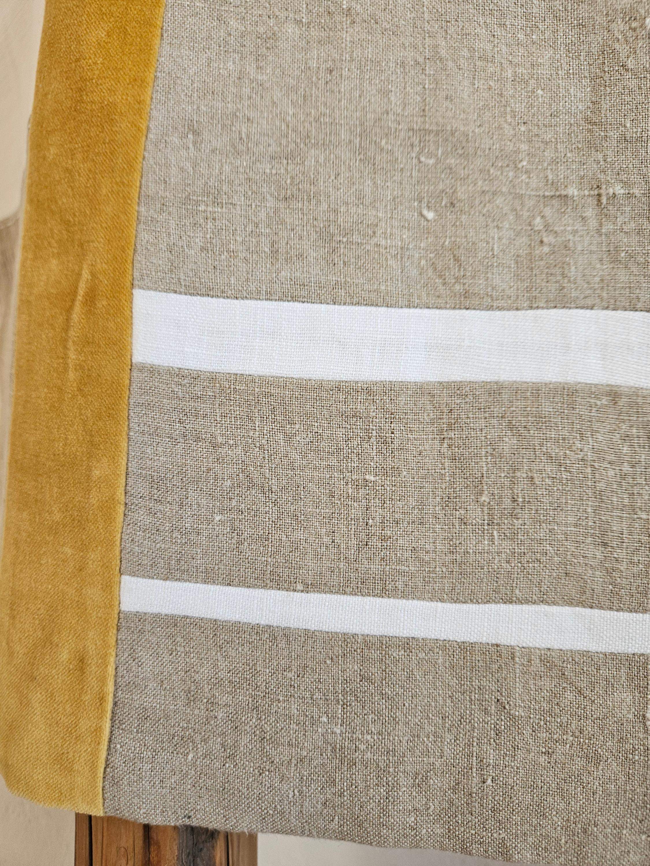 Torba lniana biel-żółty 2