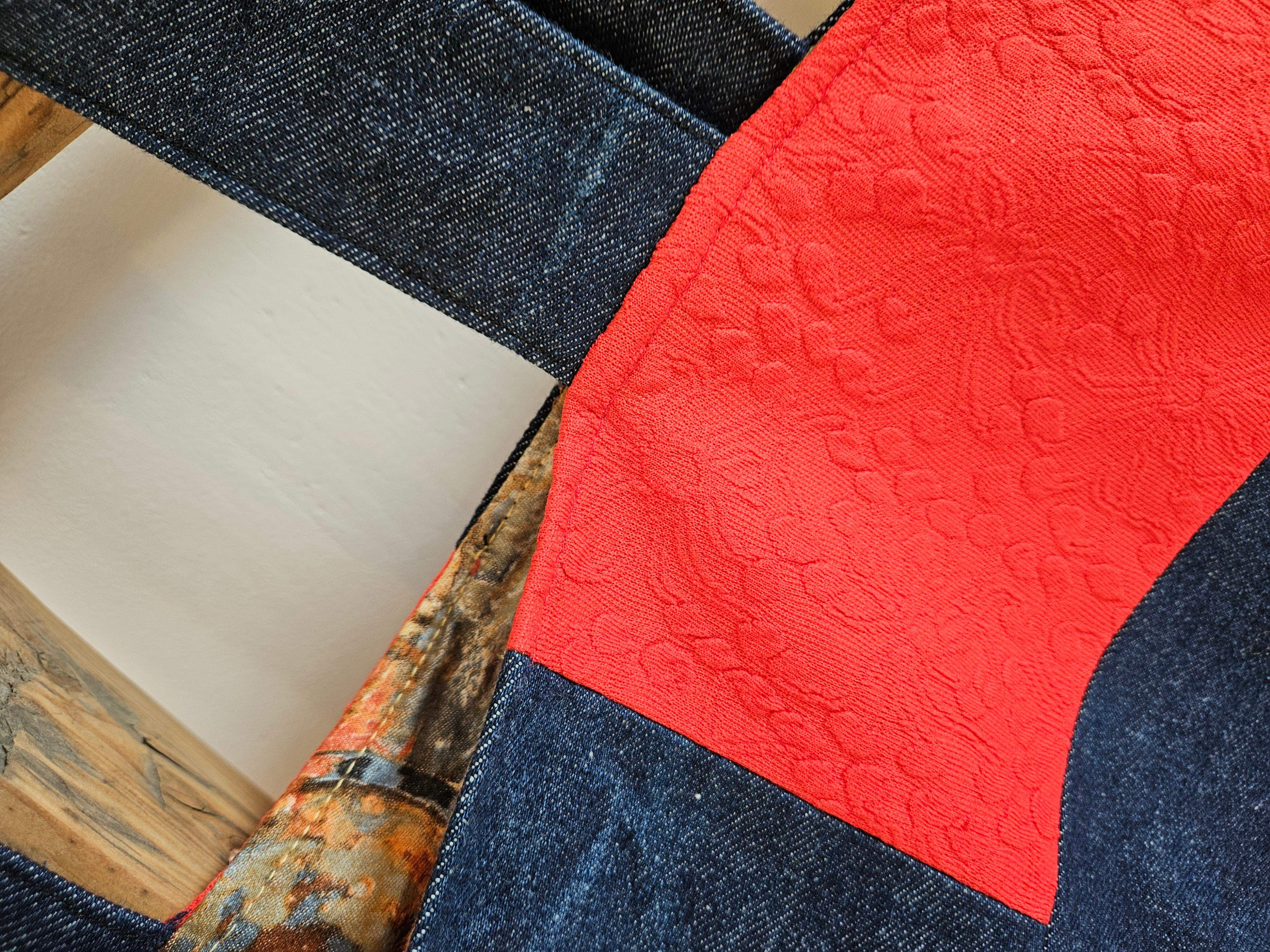 Torba king size jeans-pomarańcz 2