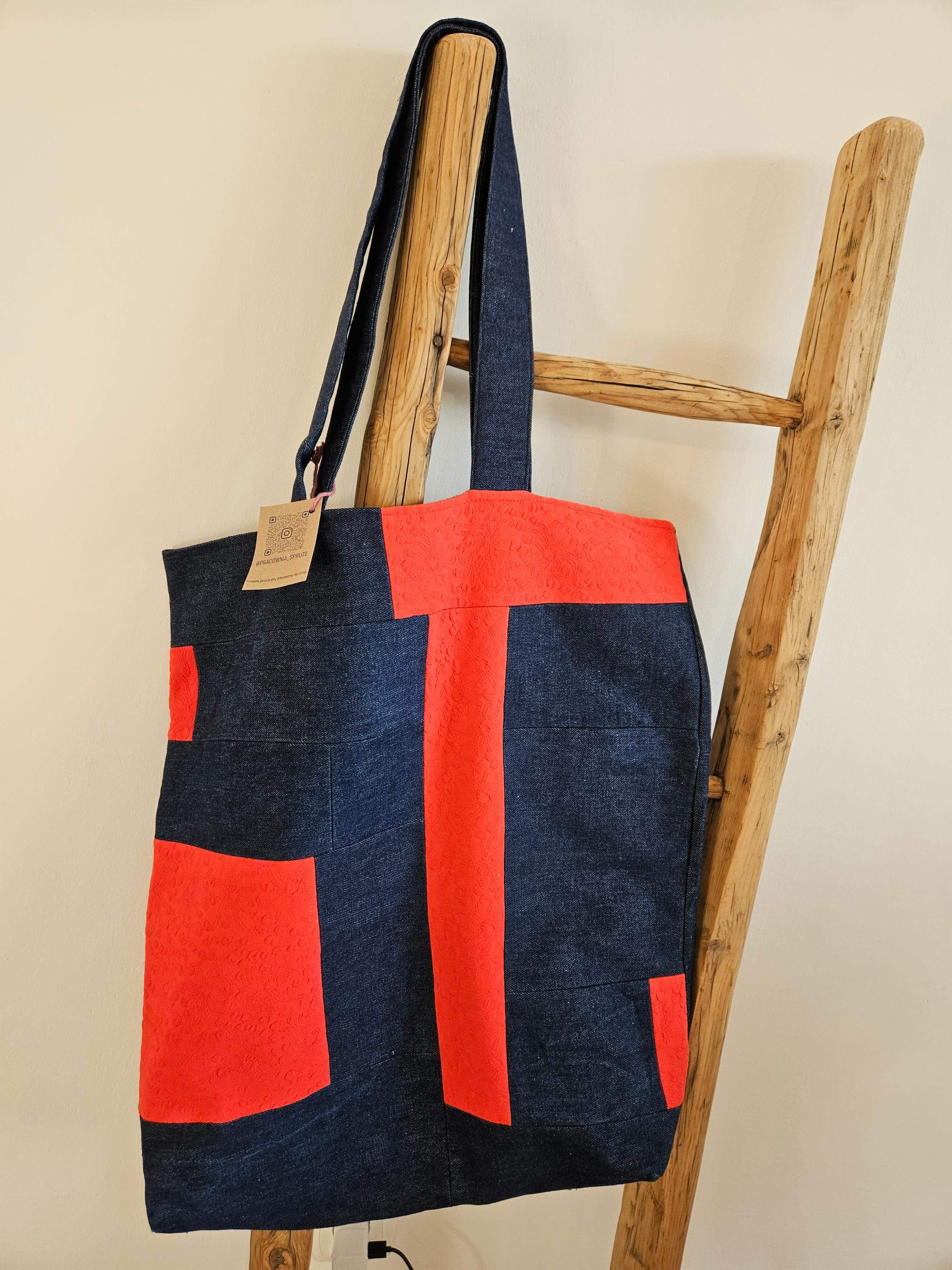 Torba king size jeans-pomarańcz 1