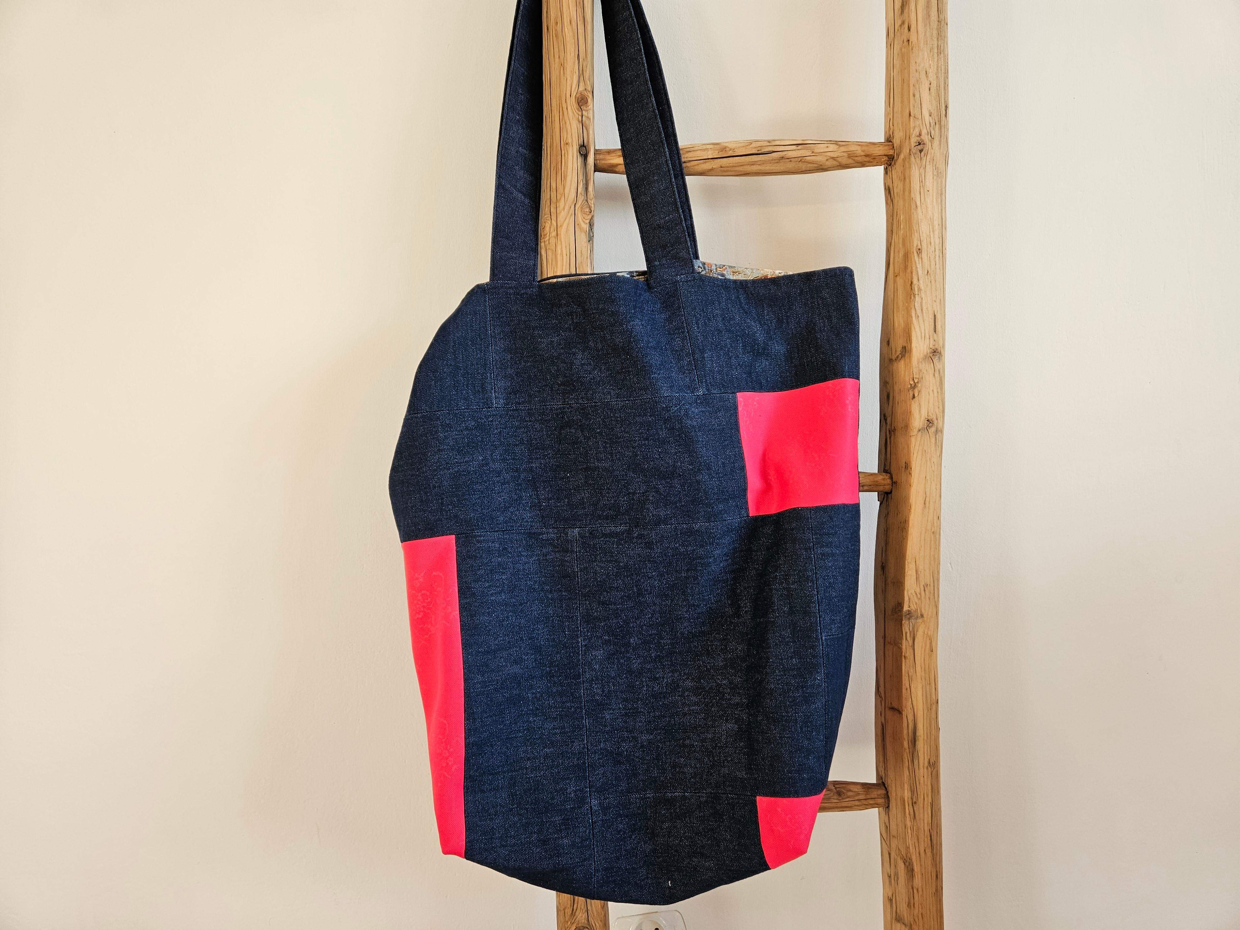 Torba king size jeans-róż 1