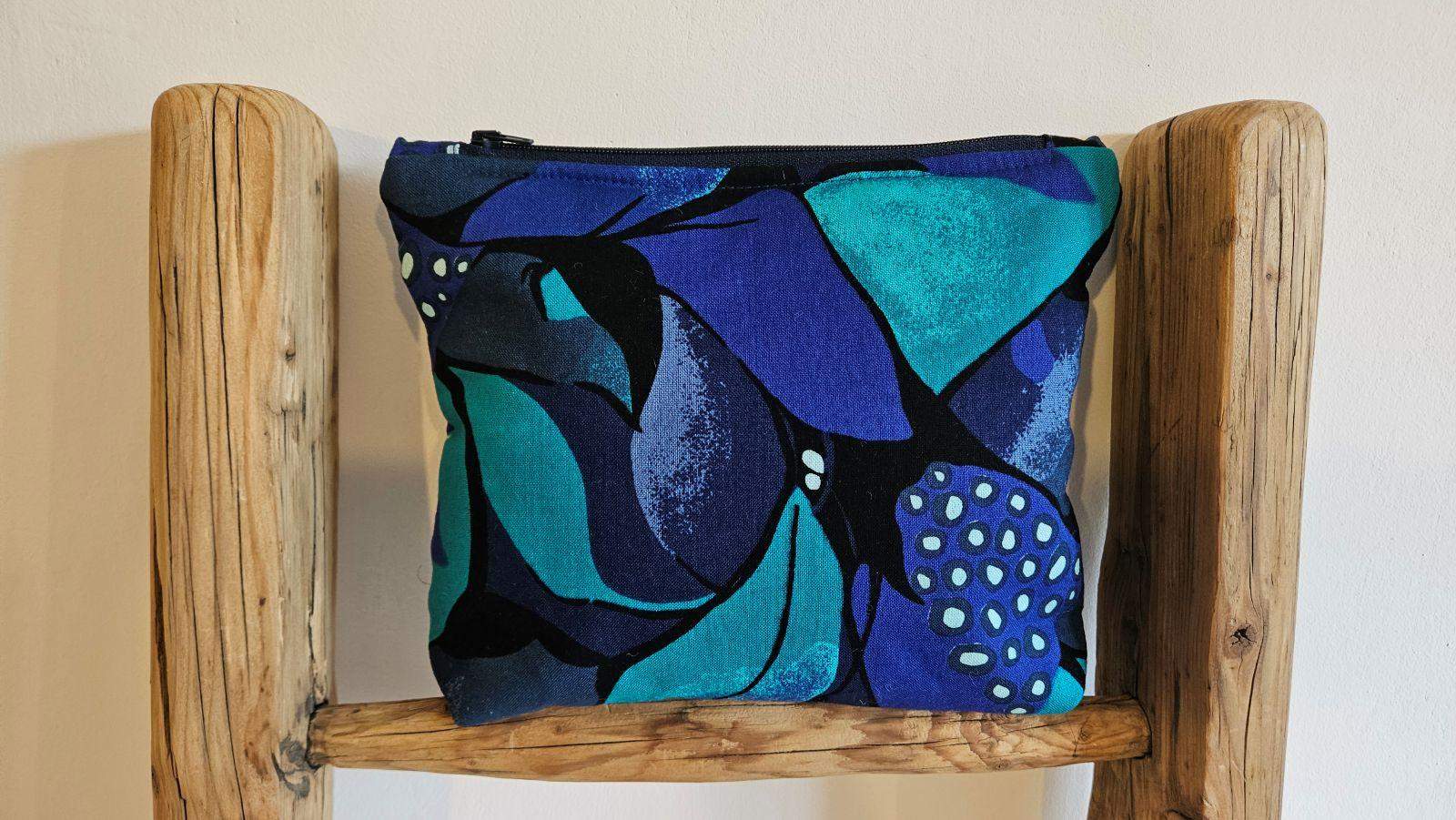 Kosmetyczka upcyclingowa turkus-granat II 1